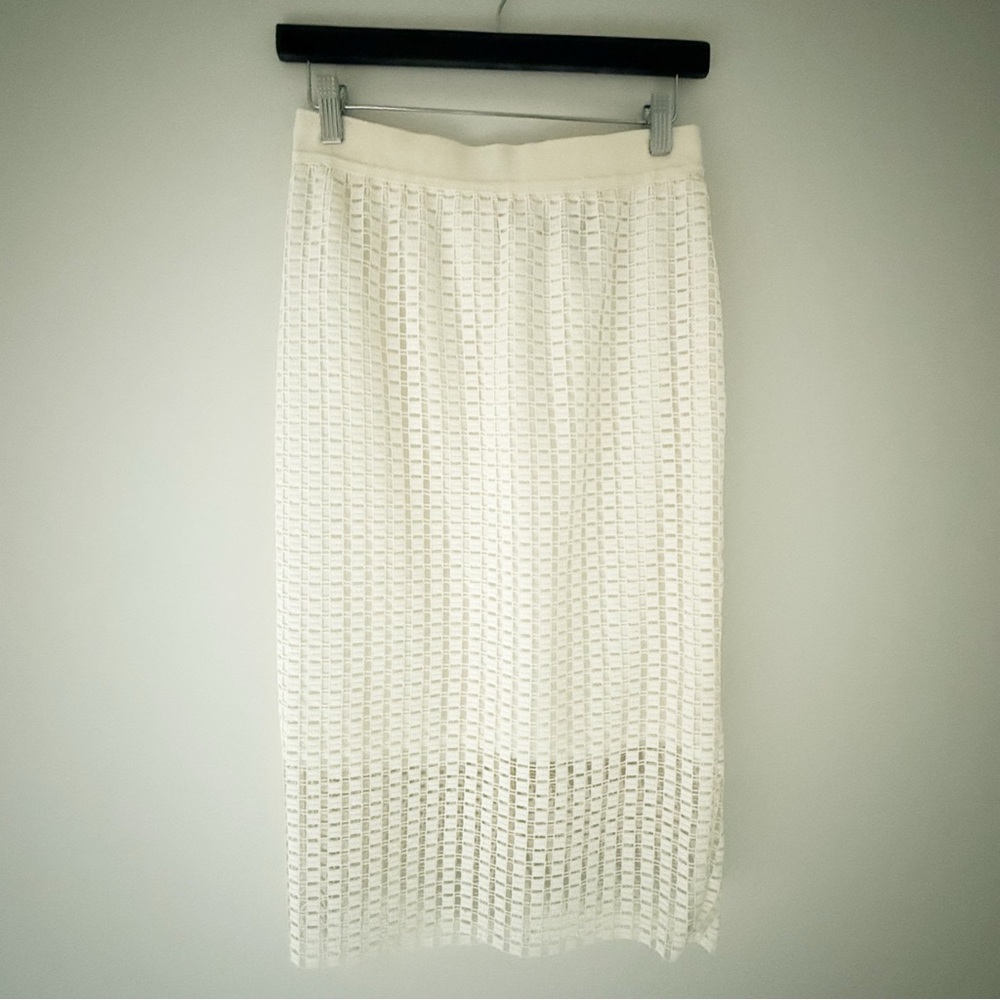 Ann Taylor Ivory Lace Midi Skirt